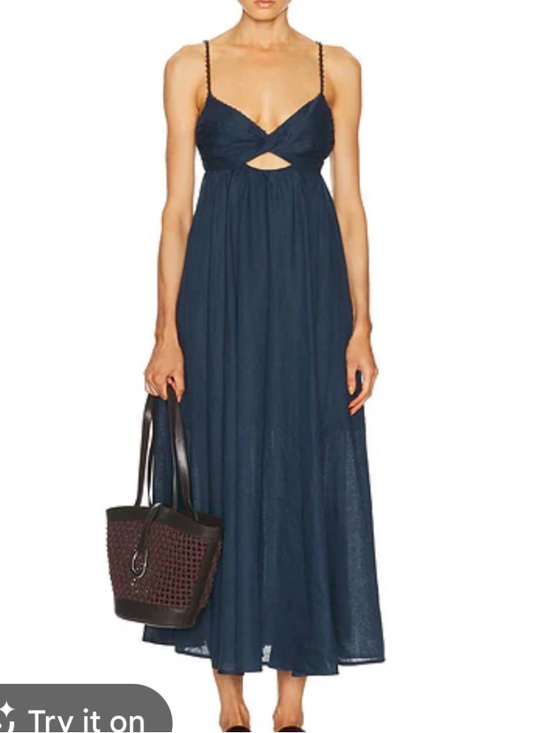 Zimmermann Dresses & Skirts - ZIMMERMAN Navy Cutout Maxi Dress with Spaghetti Straps
